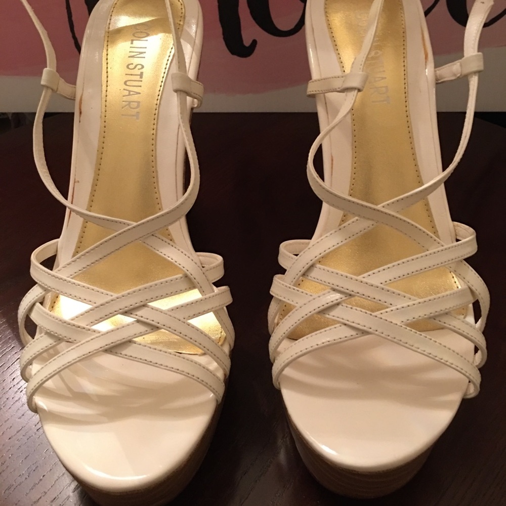 Colin Stuart White Platform Sandles